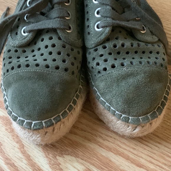 J/Slides Green Suede Platform Espadrille Sneakers - Picture 5 of 5